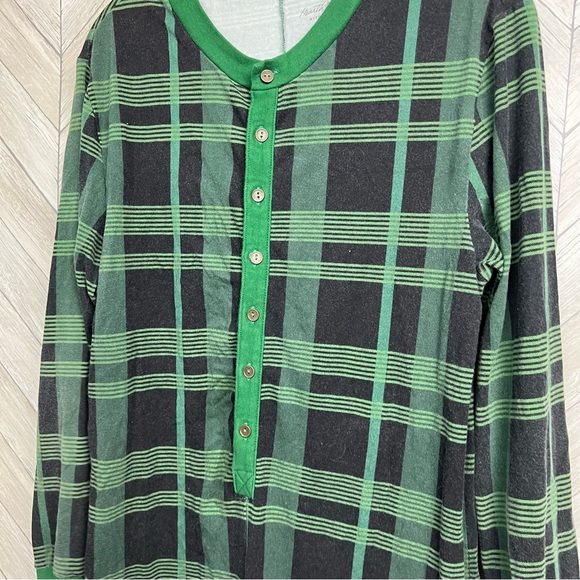 Magnolia Hearth & Hand Mens Green Plaid Onesie One Piece Pajama PJ  small - Picture 5 of 6